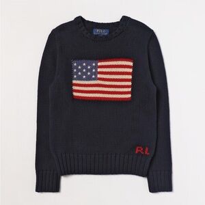 Polo by Ralph Lauren Dark Blue Sweater with Flag Design